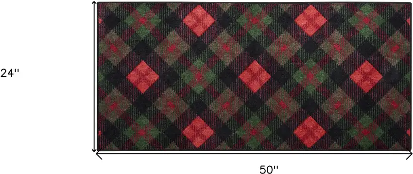 Red And Black Plaid Area Rug Photo 2