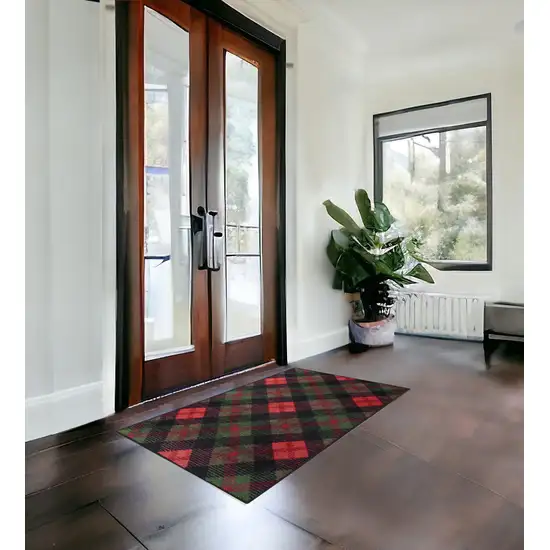 Red And Black Plaid Area Rug Photo 1