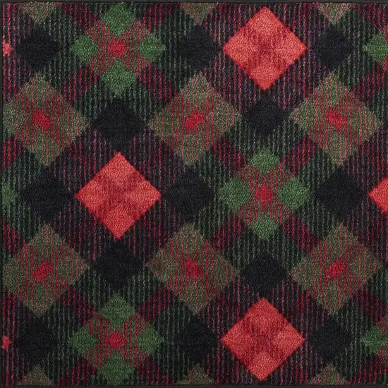 Red And Black Plaid Area Rug Photo 7