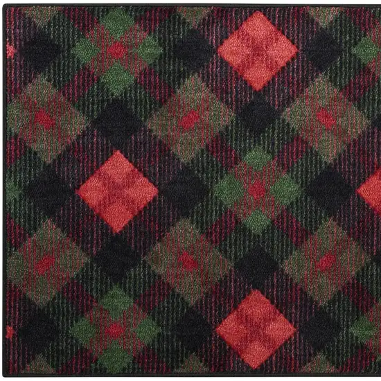 Red And Black Plaid Area Rug Photo 3