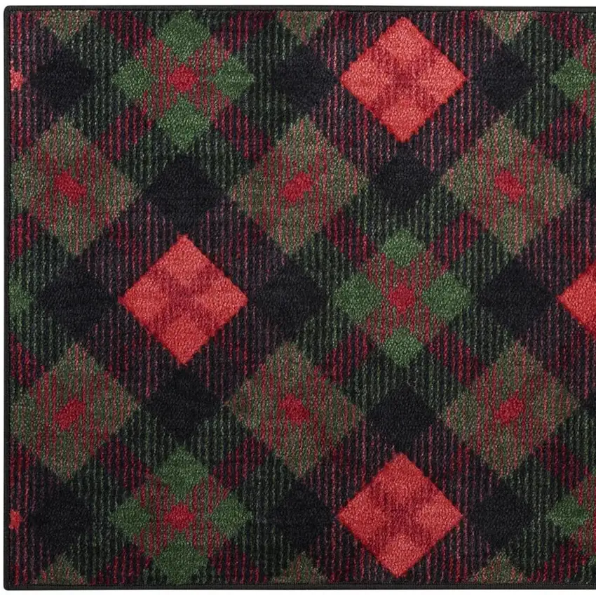 Red And Black Plaid Area Rug Photo 3