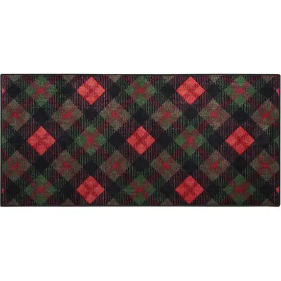 Red And Black Plaid Area Rug Photo 4