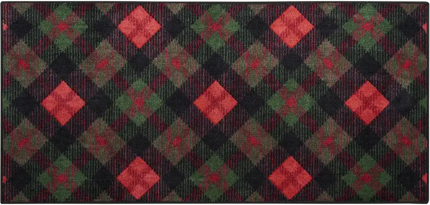 Red And Black Plaid Area Rug Photo 4