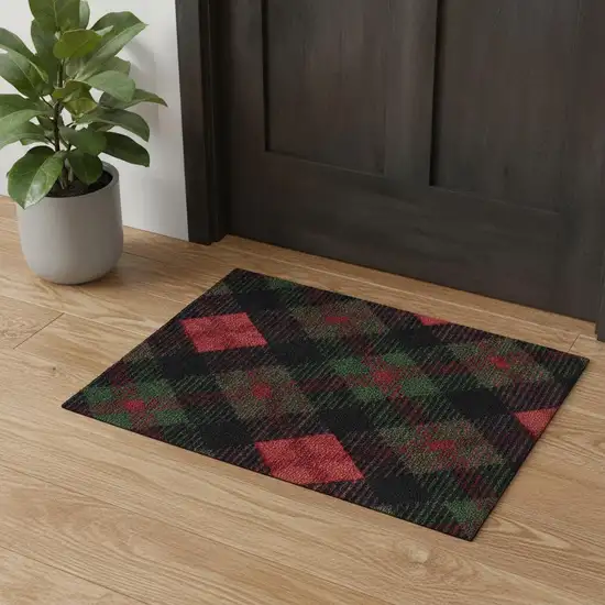 Red And Black Plaid Area Rug Photo 1