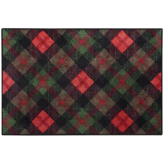 Red And Black Plaid Area Rug Photo 4