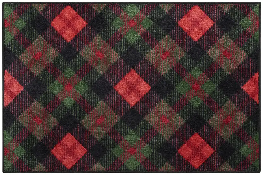 Red And Black Plaid Area Rug Photo 4