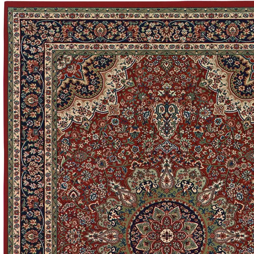 Red And Blue Oriental Area Rug Photo 4