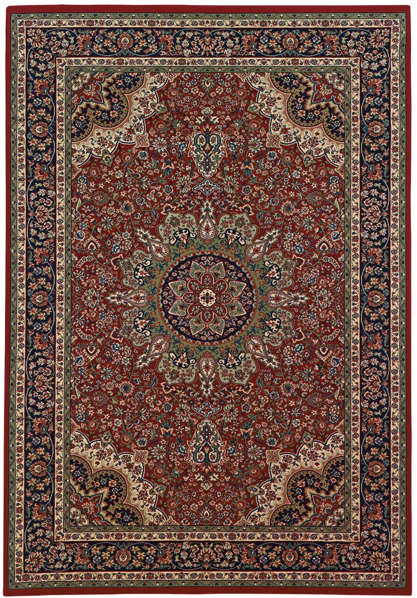Red And Blue Oriental Area Rug Photo 5