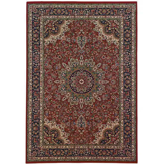 Red And Blue Oriental Area Rug Photo 5