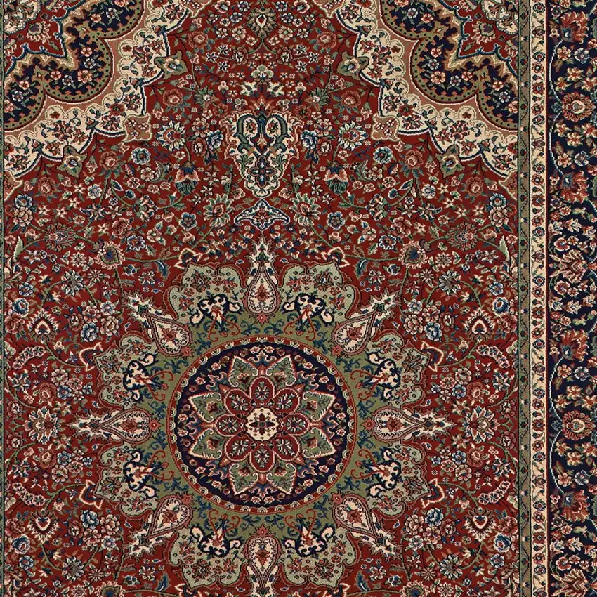Red And Blue Oriental Area Rug Photo 4