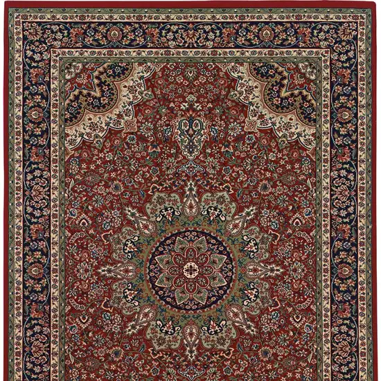 Red And Blue Oriental Area Rug Photo 5