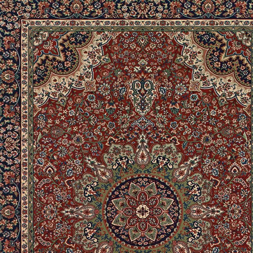 Red And Blue Oriental Area Rug Photo 4
