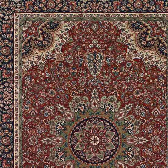 Red And Blue Oriental Area Rug Photo 4