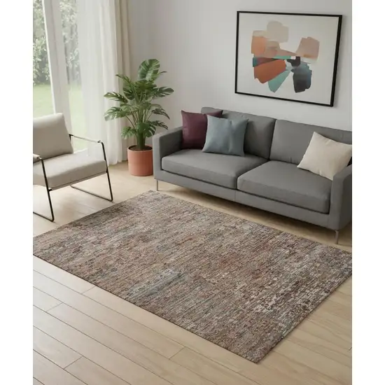 Red And Blue Wool Abstract Hand Knotted Area Rug Photo 1