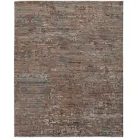 Photo of Red And Blue Wool Abstract Hand Knotted Area Rug