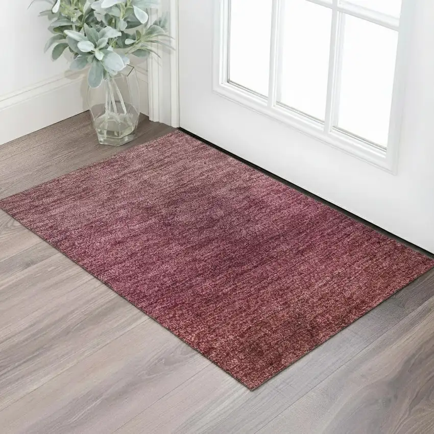 Red And Blush Ombre Washable Area Rug With UV Protection Photo 2