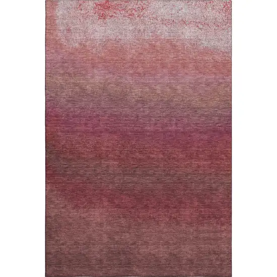 Red And Blush Ombre Washable Area Rug With UV Protection Photo 6