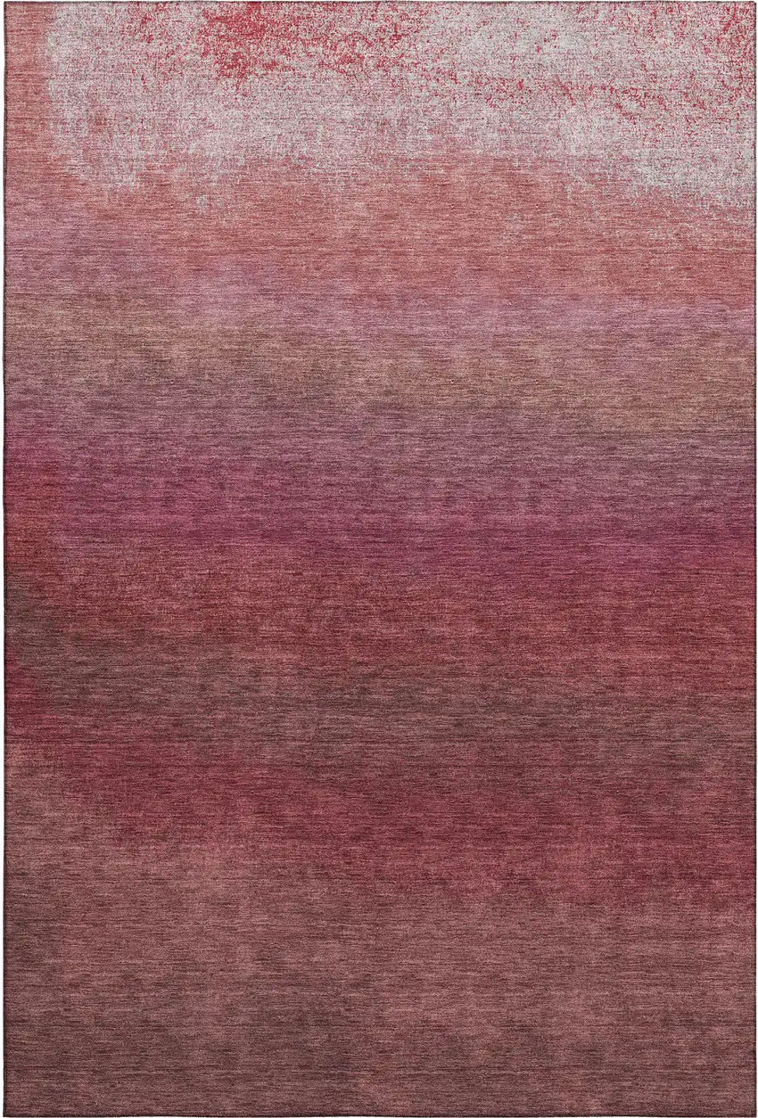 Red And Blush Ombre Washable Area Rug With UV Protection Photo 7