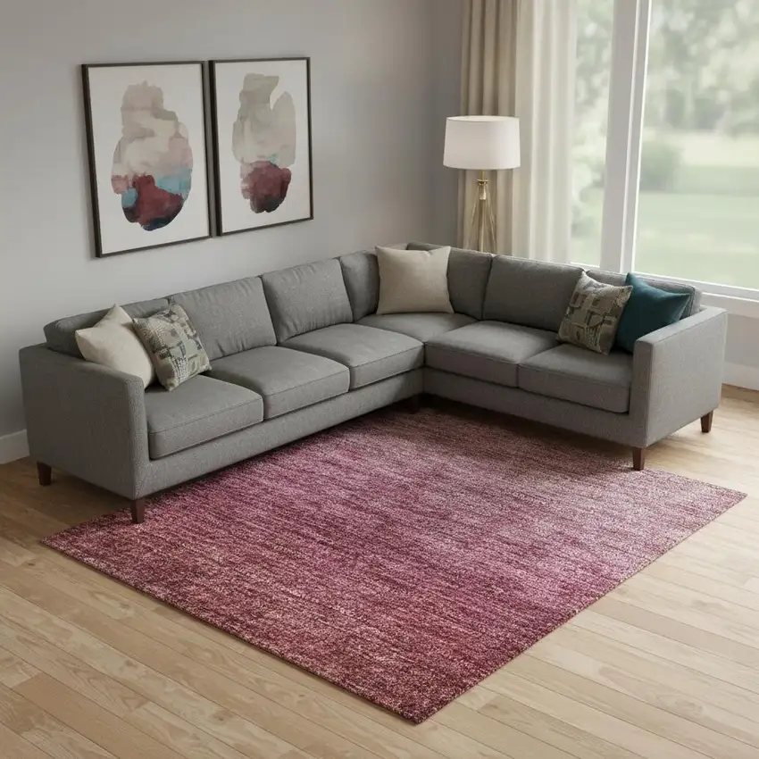 Red And Blush Ombre Washable Area Rug With UV Protection Photo 2