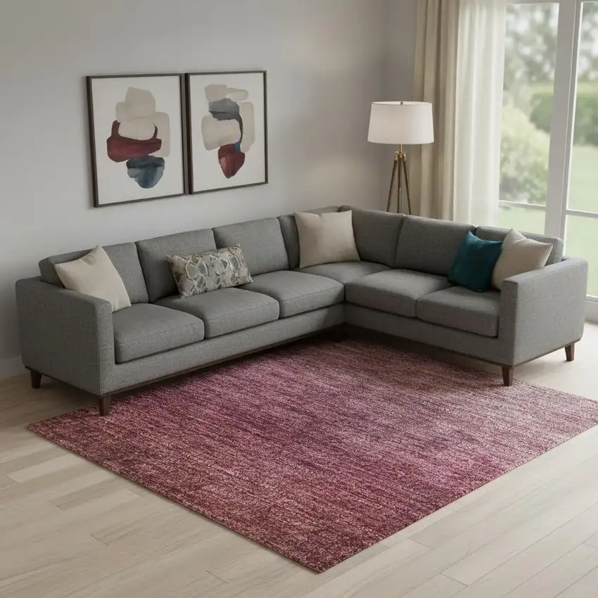 Red And Blush Ombre Washable Area Rug With UV Protection Photo 2