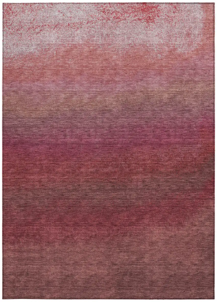 Red And Blush Ombre Washable Indoor Outdoor Area Rug Photo 9