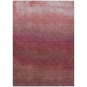 Photo of Red And Blush Ombre Washable Indoor Outdoor Area Rug