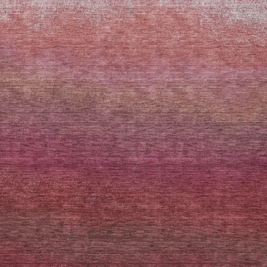 Red And Blush Ombre Washable Indoor Outdoor Area Rug Photo 3