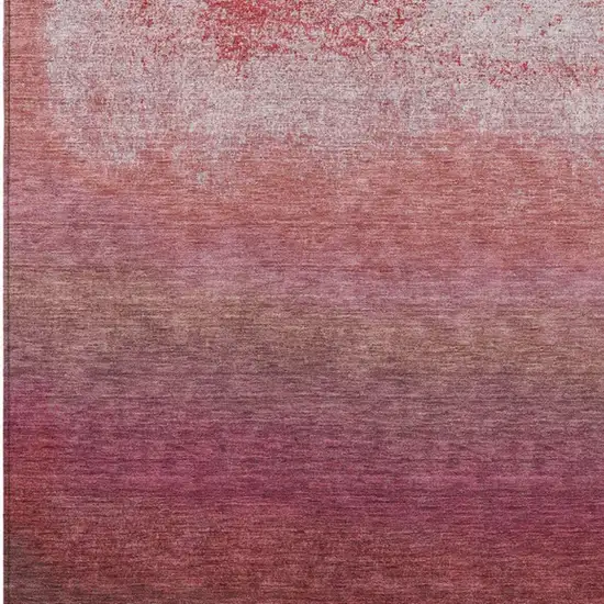 Red And Blush Ombre Washable Indoor Outdoor Area Rug Photo 3