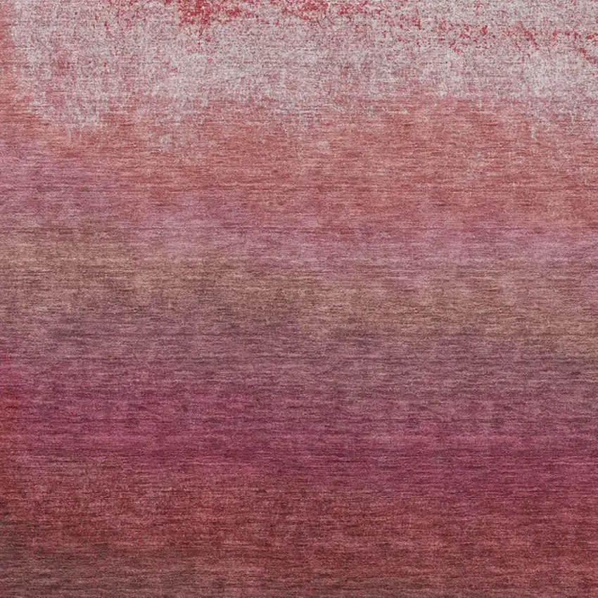 Red And Blush Ombre Washable Indoor Outdoor Area Rug Photo 3