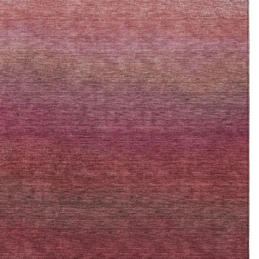 Red And Blush Ombre Washable Indoor Outdoor Area Rug Photo 3
