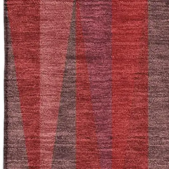 Red And Burgundy Geometric Washable Area Rug With UV Protection Photo 2