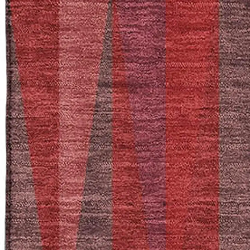 Red And Burgundy Geometric Washable Area Rug With UV Protection Photo 2