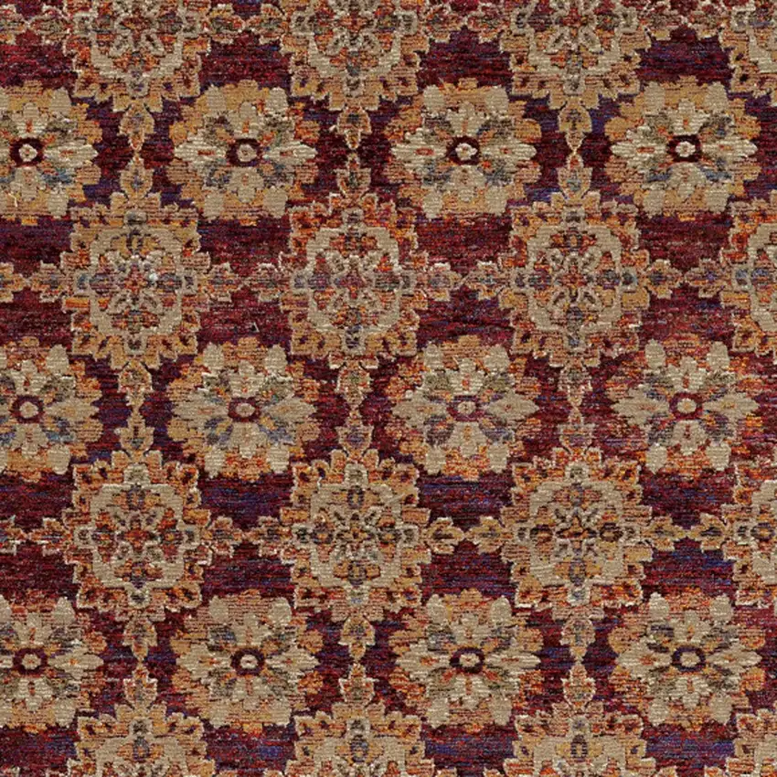 Red And Gold Oriental Area Rug Photo 4