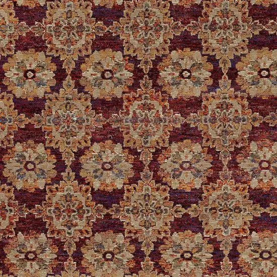Red and Gold Oriental Power Loom Area Rug Photo 4