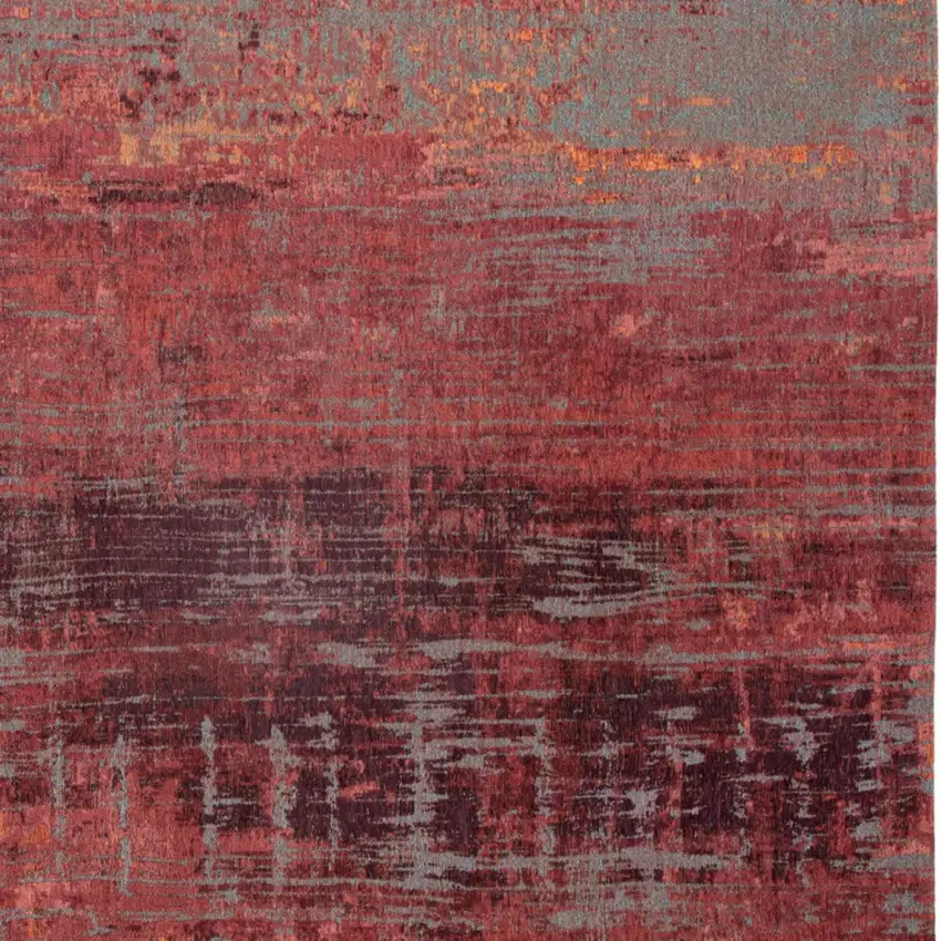 Red And Gray Abstract Washable Area Rug Photo 7