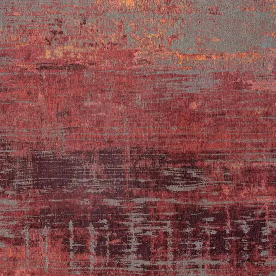 Red And Gray Abstract Washable Area Rug Photo 9