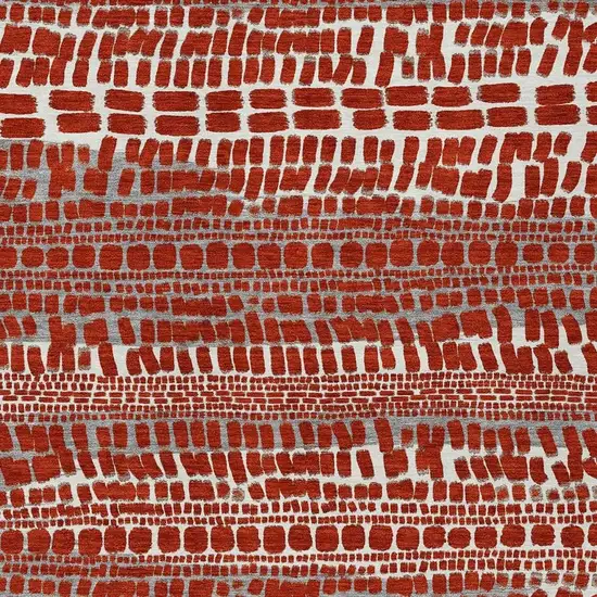 Red And Gray Abstract Washable Indoor Outdoor Area Rug Photo 2