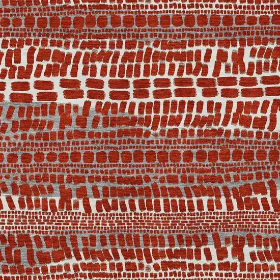 Red And Gray Abstract Washable Indoor Outdoor Area Rug Photo 2