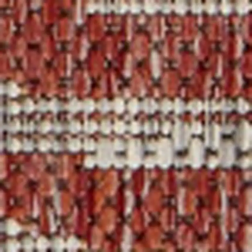 Red And Gray Floral Square Rug Photo 3