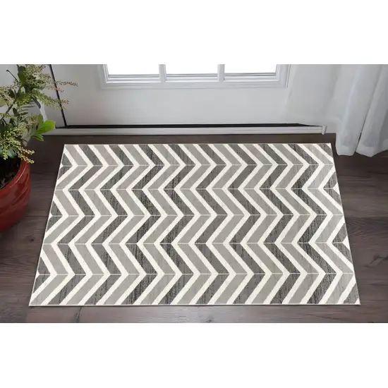 Red And Gray Geometric Area Rug Photo 1