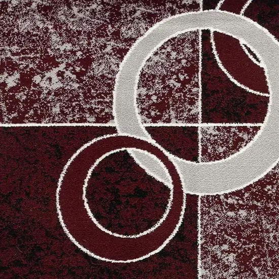 Red And Gray Geometric Area Rug Photo 6