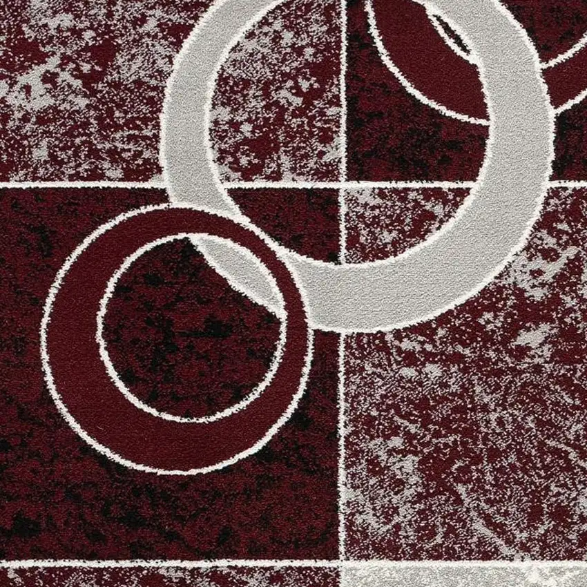 Red And Gray Geometric Area Rug Photo 4