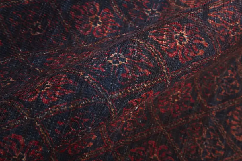 Red And Gray Striped Power Loom Area Rug Photo 8