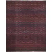 Photo of Red And Gray Striped Power Loom Area Rug