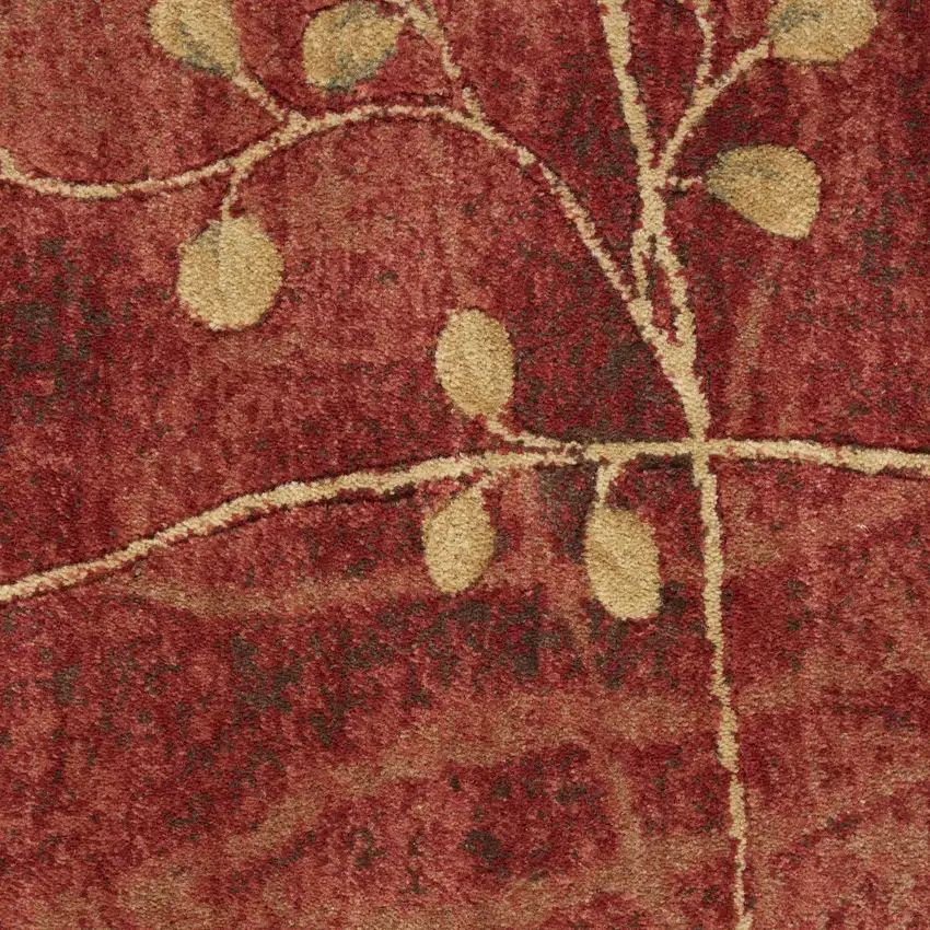 Red And Green Floral Non Skid Area Rug Photo 2