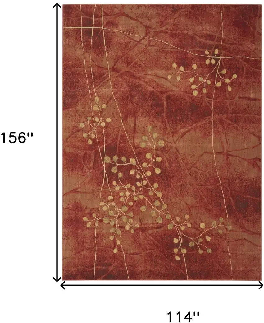 Red And Green Floral Non Skid Area Rug Photo 3