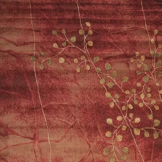 Red And Green Floral Non Skid Area Rug Photo 6