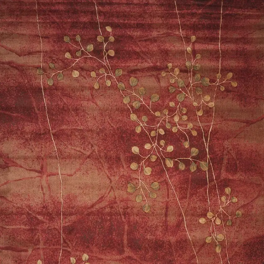 Red And Green Floral Non Skid Area Rug Photo 4