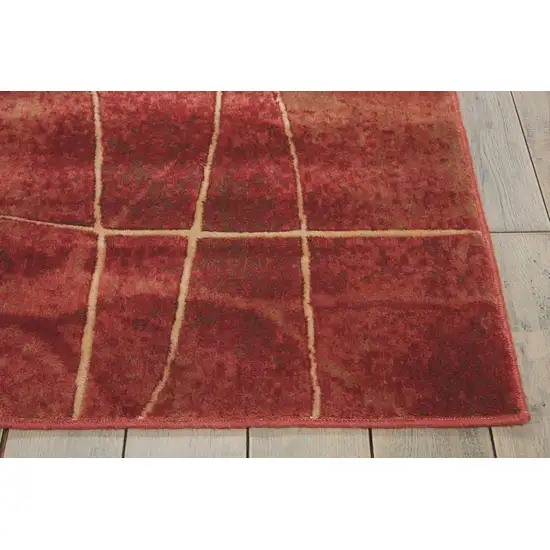Red And Green Floral Non Skid Area Rug Photo 9