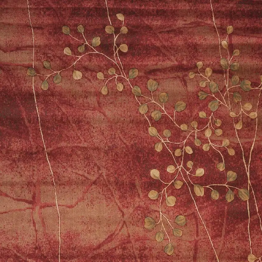 Red And Green Floral Non Skid Area Rug Photo 3